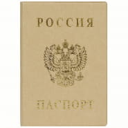 Обложка на паспорт ДПС 2203.В-105 ПВХ, тиснение "Герб", бежевый