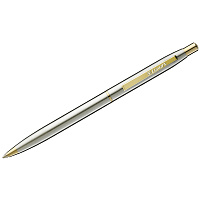 Ручка Luxor 8210 "Sterling" синяя, 1,0мм, корпус хром/золото, кнопочный механизм