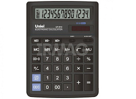 Калькулятор Uniel настольный UF-13 14 разрядов, двойное питание, 178*140*30 мм