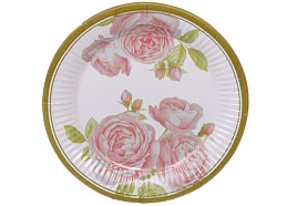 Тарелка бумажная 130-713 Розовый сад (10шт)