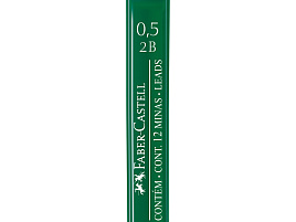 Грифель запасной Faber-Castell 521502 Polymer, 12шт., 0,5мм, 2B