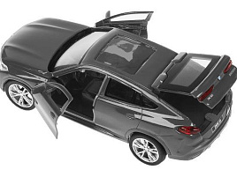 Машина металлическая X6-12DB12-MIX BMW X6 12 см, двери, багаж, инер, темно серый