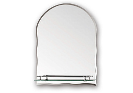 Зеркало с полкой для ванной F689 фигурное