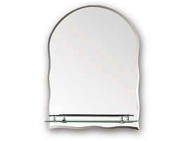Зеркало с полкой для ванной F689 фигурное