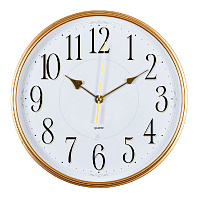 Часы настенные "21 Век" 29*29 2940-106 Классика белый с золотым круглые