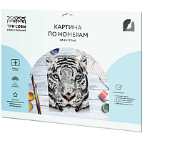 Набор для раскрашивания по номерам ТРИ СОВЫ КК_44025 "Бенгальский тигр", 30*40, с акриловыми красками и кистями