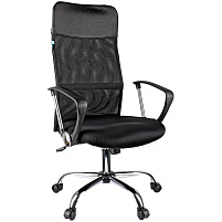 Кресло Helmi HL-E16 "Content", ткань/сетка/экокожа черная, хром