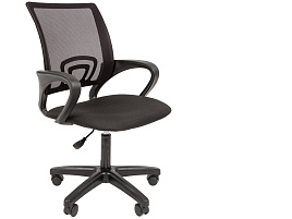 Кресло Helmi HL-M96 R "Airy", спинка сетка черная/сиденье ткань черная, пиастра