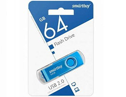 Флеш-драйв Smart Buy 64Gb SB064GB2TWB Twist Blue голубой