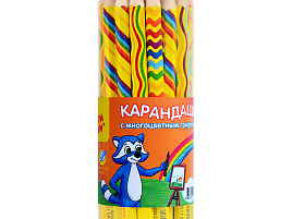 Карандаш цветной Мульти-Пульти СР_11659 "Енот и радуга" с многоцветным грифелем, утолщенный, заточен.