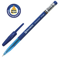 Ручка Brauberg 141634 синяя, масляная Oil Base, корпус синий, узел 0,7мм, линия 0,35мм