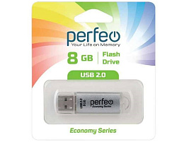 Флеш-драйв Perfeo USB 8Gb E01 Silver (серебро) economy series
