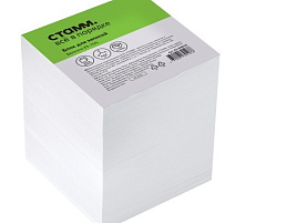 Блок для записей СТАММ Б3-999010 на склейке 9*9*9см, белый, белизна 65-70%