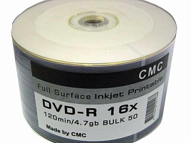 DVD-R диск CMC 4.7GB FULL INKJETPRINT балк (50)