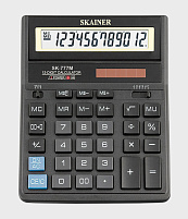Калькулятор SKAINER SK-777M настольный, 12 разр., двойное питание, 157*200*32мм, черный (аналог SDC-888)