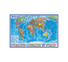 Карта Мира политическая Globen КН025 1:32млн., 1010*700мм, интерактивная, европодвес