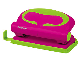 Дырокол Berlingo DDp_10003 "Fuze" 10л., пластиковый, розовый, с линейкой