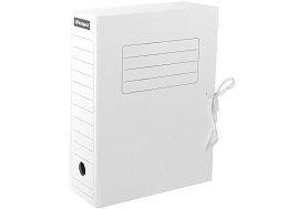 Накопитель документов Папка с завязками OfficeSpace 225435 микрогофрокартон, 100мм, белый, до 900л.