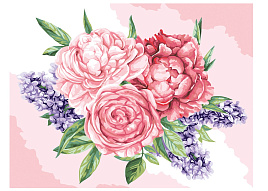 Набор для раскрашивания по номерам ТРИ СОВЫ КК_53786 "Розы и сирень", 30*40, с акриловыми красками и кистями