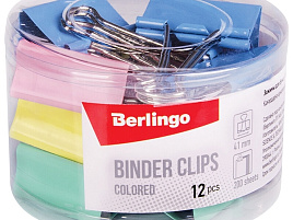Зажим для бумаг Berlingo 41мм BC1241f цветные