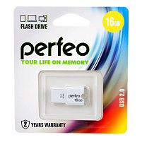 Флеш-драйв Perfeo USB 16Gb M01 mini белый