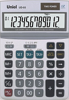 Калькулятор Uniel настольный UD-93 12 разрядов, двойное питание, 178х122,5х33