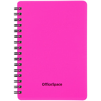 Записная книжка 60л. OfficeSpace Зк6к60грП_35415 А6 на гребне "Neon", розовая пластиковая обложка
