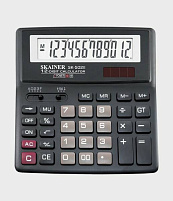 Калькулятор SKAINER SK-502II настольный, 12 разр., двойное питание, 156*157*33мм, черный (аналог SDC-620)