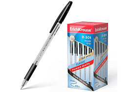 Ручка Erich Krause 39528 "R-301 Classic" черная, 1мм, грип