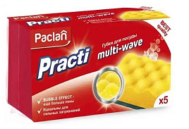 Губка для посуды Paclan Practi Multi-Wave 5шт.4521