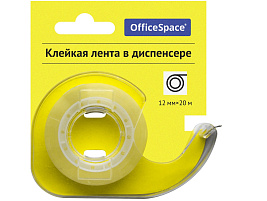 Скотч 12*20 OfficeSpace 288235 прозрачная, в пластиковом диспенсере, европодвес