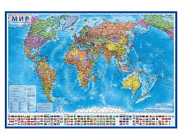 Карта Мира политическая Globen КН043 1:55млн., 590*400мм, интерактивная, капсульная ламинация