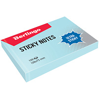 Блок самоклеящийся 75*100 Berlingo LSn_39502 "Ultra Sticky", 100л, пастель, голубой