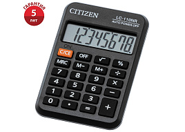 Калькулятор Eleven карманный LC-110NR 8 разрядов, питание от батарейки, 58*88*11мм, черный