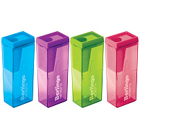 Точилка Berlingo 15008 пластиковая "NeonBox", 1 отверстие, контейнер, ассорти