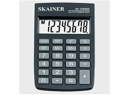 Калькулятор SKAINER SK-108NBK карманный. 8 разр., 58*88*10мм, черный