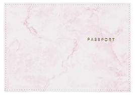 Обложка на паспорт OfficeSpace PI_48442/346339 "Розовый мрамор", кожа, цветная печать, тиснение фольгой
