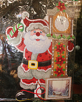 Панно картонное SMR-K-937 Дед Мороз с часами ср.