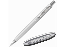 Ручка BRAUBERG 143490 шариковая "Vocale", СИНЯЯ, корпус серебристый с хромированными деталями, линия письма 0,5 мм
