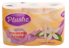 Туалетная бумага Plushe Premium Арома 6шт.3-х сл.Цветущий апельсин оранжевая 1152