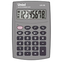 Калькулятор Uniel карманный UK-06 8 разрядов, 98х65х9 мм