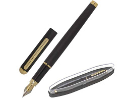 Ручка BRAUBERG 143471 перьевая "Maestro", СИНЯЯ, корпус черный с золотистыми деталями