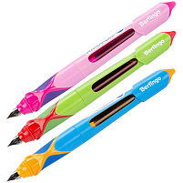 Ручка перьевая Berlingo CFp_00003 детская "Hybrid", синяя+1 ручка-тестер с блокнотом, ассорти, дисплей-бокс