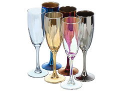 Набор бокалов для шампанского RN_1687М_9/3896 Радуга Микс 170мл 6шт