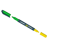 Текстмаркер Berlingo T2033 двусторонний "Textline HL220" желтый/зеленый, 0,5-4мм