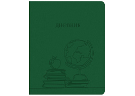 Дневник универс. DU48kh_48653 "The globe. Зеленый", иск. кожа, тиснение, ляссе