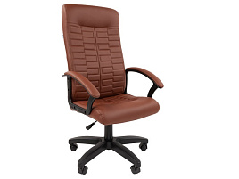 Кресло Helmi HL-E80 "Ornament", LTP, экокожа коричневая, мягкий подлокотник, пиастра