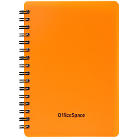 Записная книжка 60л. OfficeSpace Зк6к60грП_35417 А6 на гребне "Neon", оранжевая пластиковая обложка