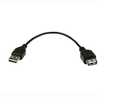 Кабель DIALOG CU-0102 USB A (M) - USB A (F), V2.0, длина 0.15 м, чёрный, в пакете