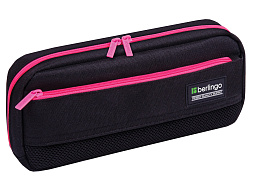 Пенал мягкий Berlingo PM09120 1 отделение, 1 карман, 215*95*44 "Black and pink", полиэстер, внутренний органайзер